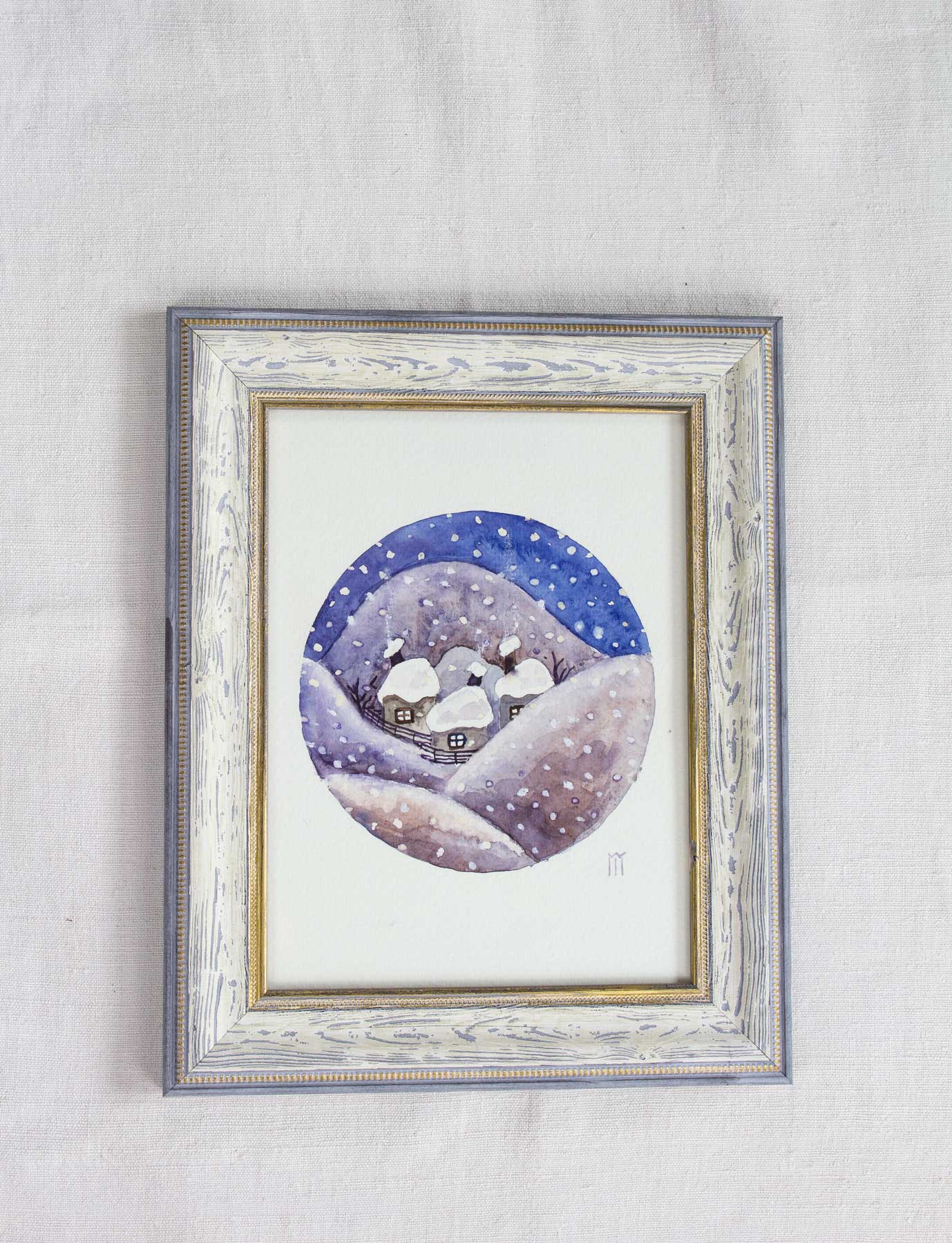 Peisaj de iarnă de poveste - tablou original