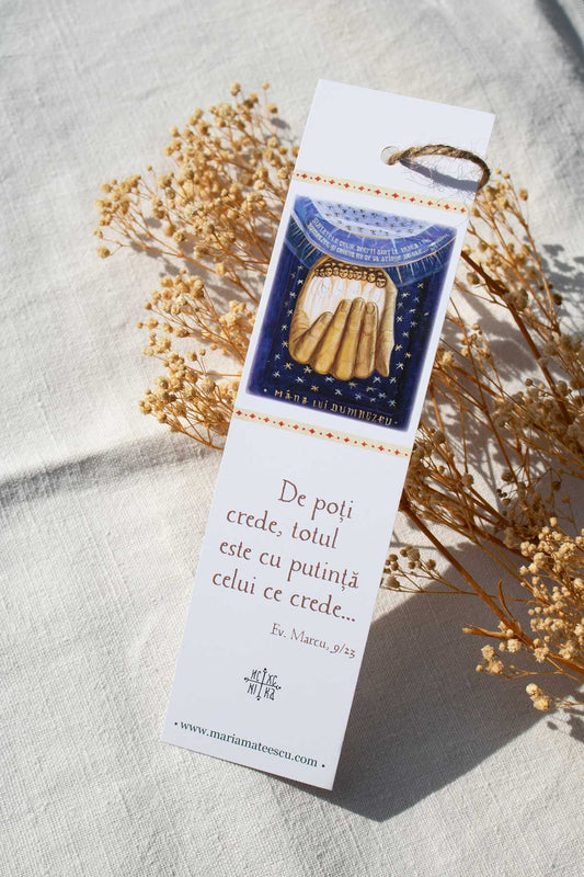 Semn de carte cu text despre credință