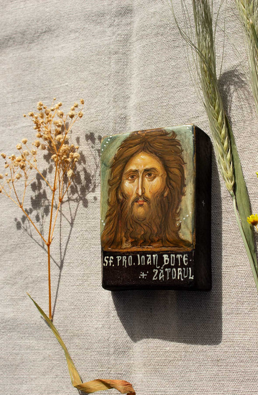 Sfântul Ioan Botezătorul – icoană pictată pe lemn de tei