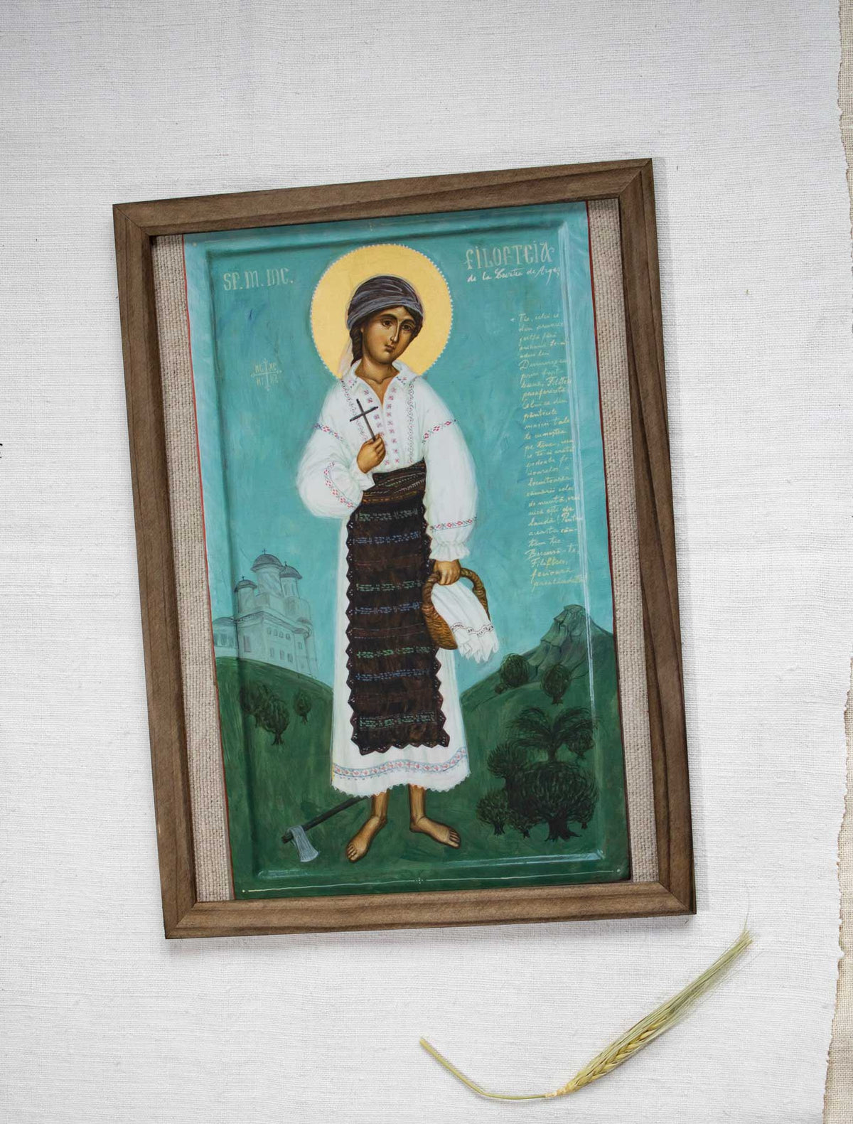 Sfânta Filofteia de la Curtea de Argeș - icoană, imprimare de artă pe pânză fină 23/32 cm
