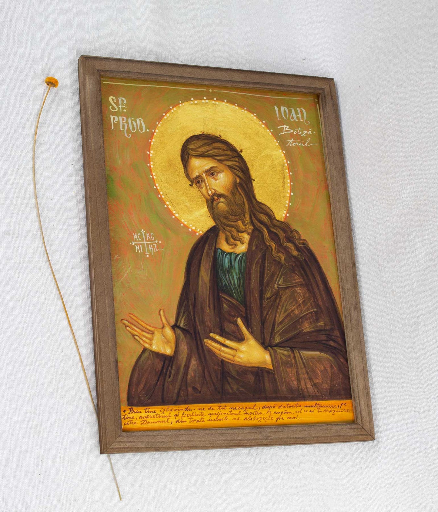 Sfântul Ioan Botezătorul - icoană, imprimare de artă pe pânză fină 23/32 cm