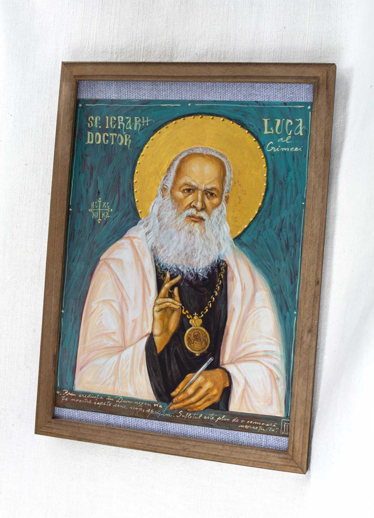 Sfântul doctor Luca al Crimeei - icoană, imprimare de artă pe pânză fină 23/32 cm