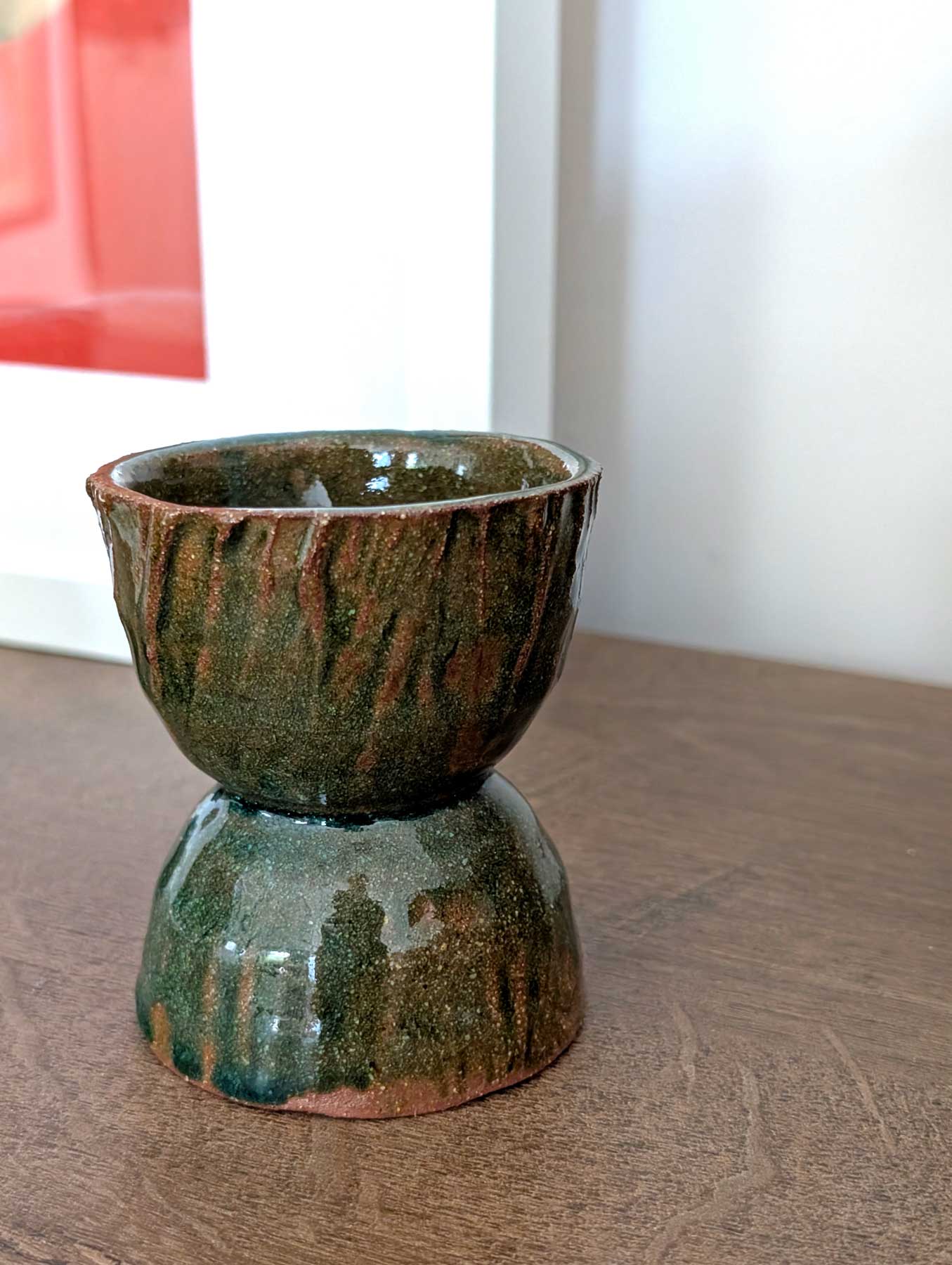 Vas de ceramică din două cupe