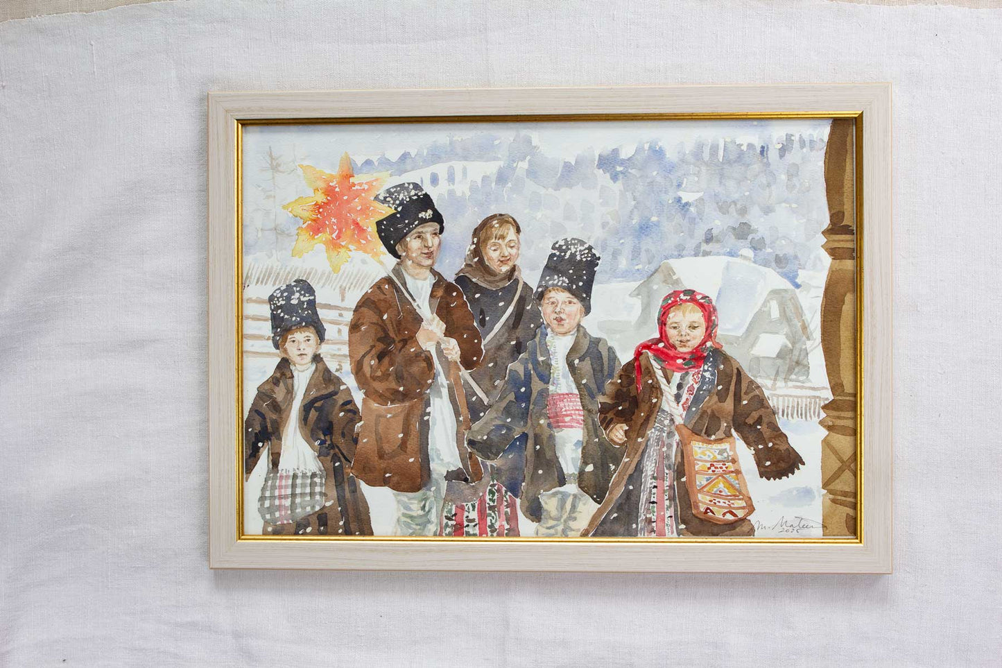 Colindători în România - tablou original