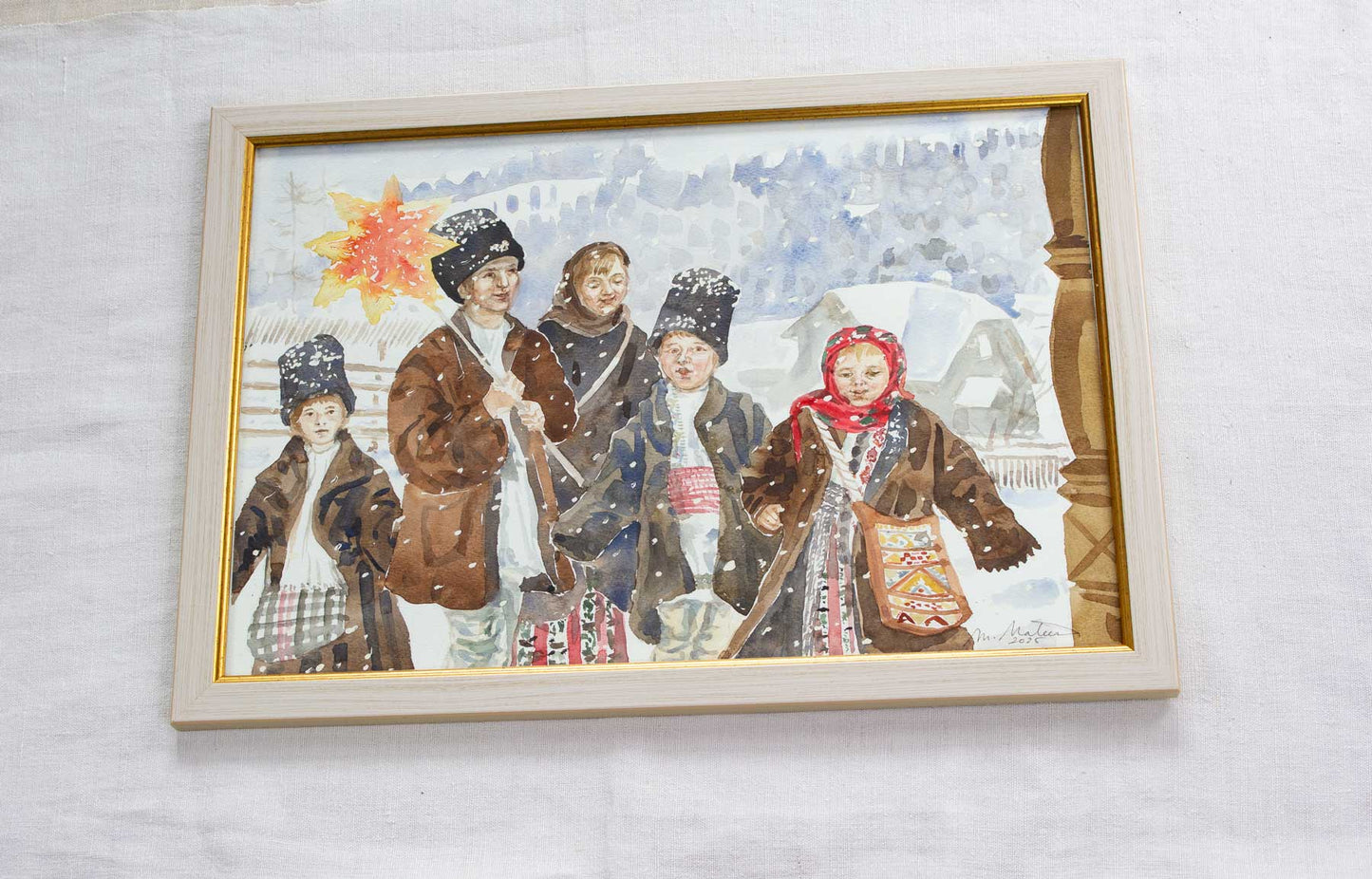 Colindători în România - tablou original