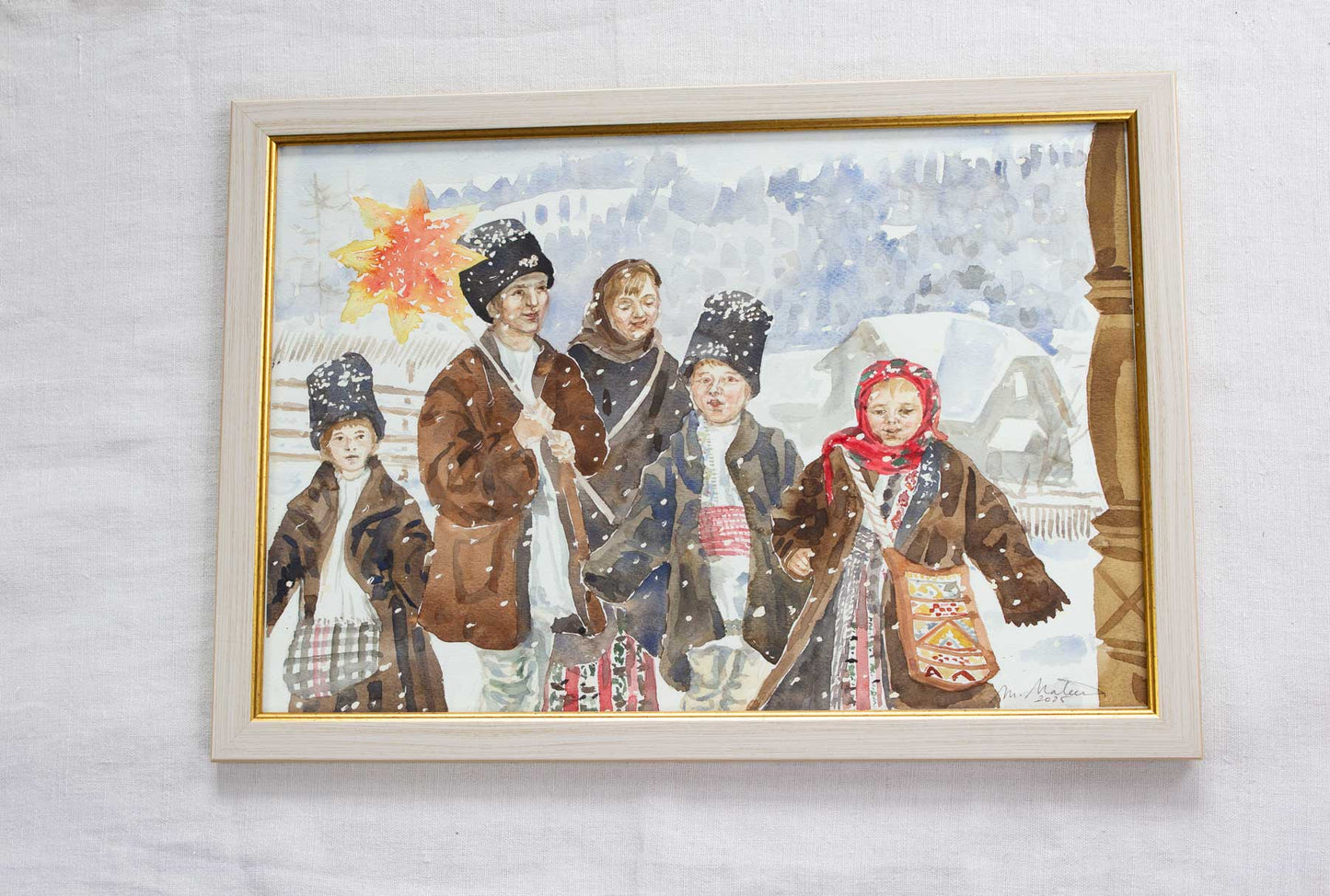 Colindători în România - tablou original