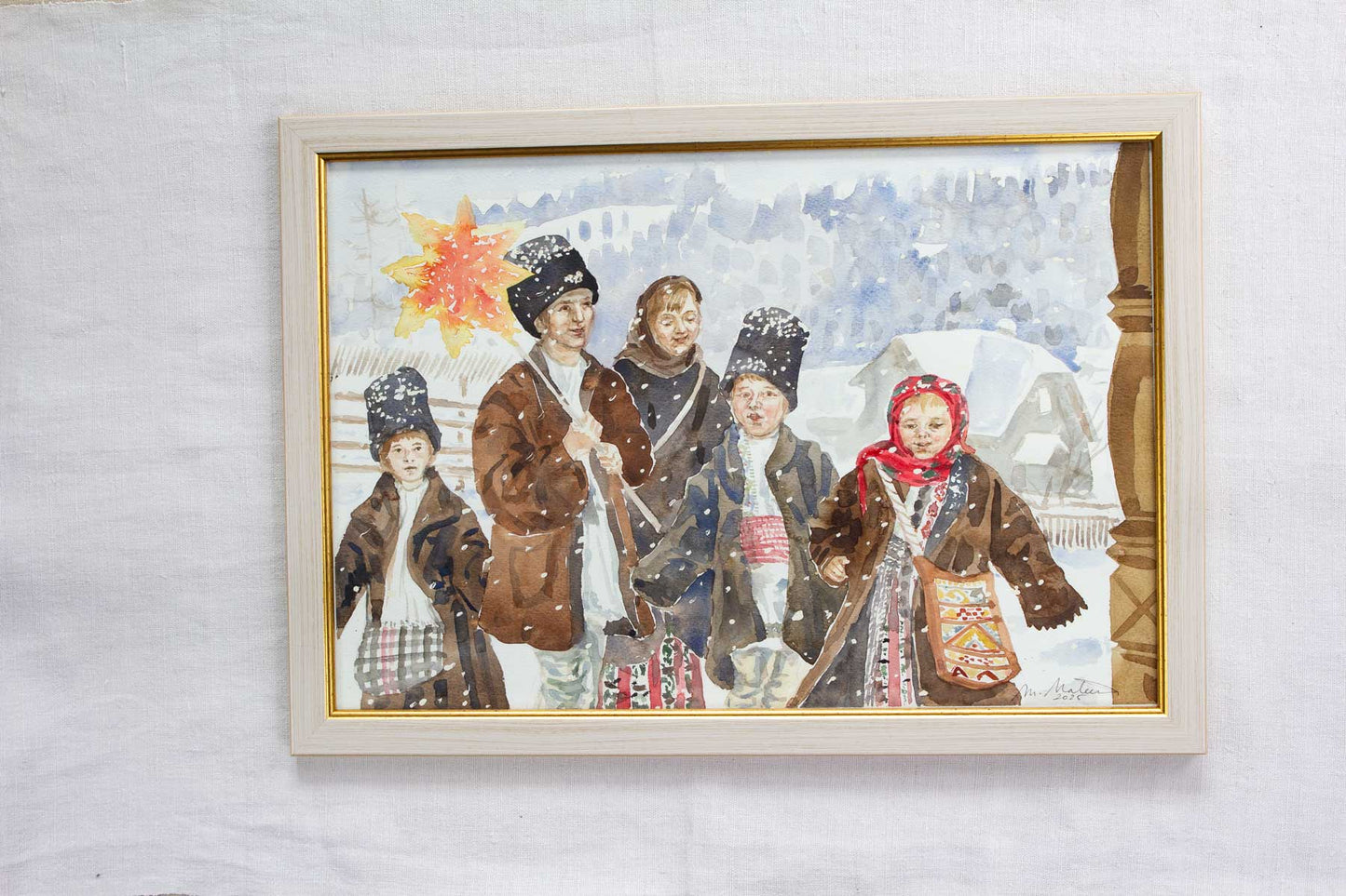 Colindători în România - tablou original