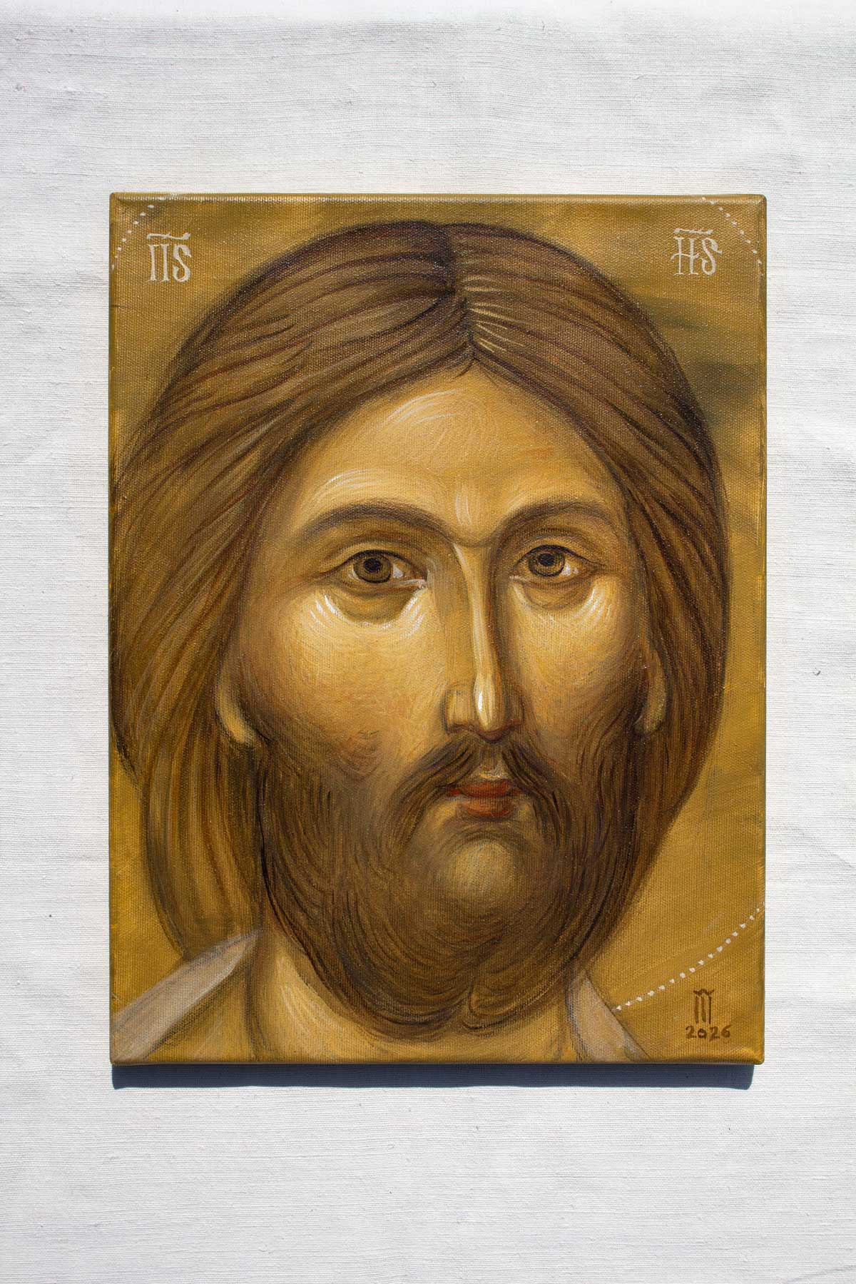 Iisus Hristos chip - icoană pictată pe pânză