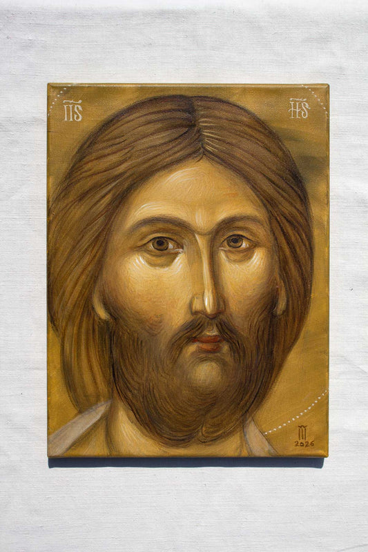 Iisus Hristos chip - icoană pictată pe pânză