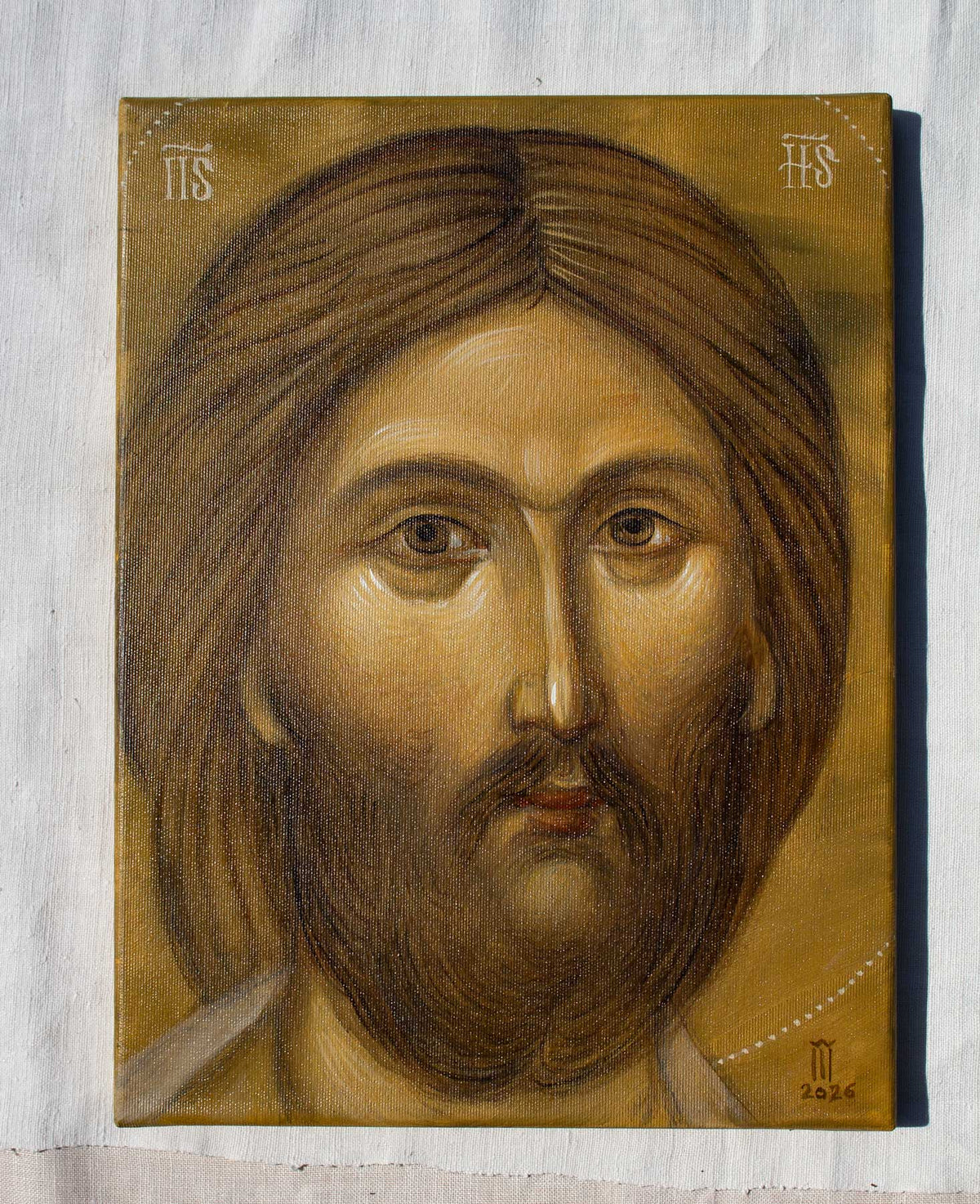 Iisus Hristos chip - icoană pictată pe pânză