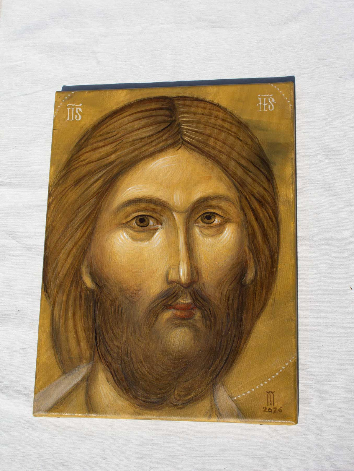 Iisus Hristos chip - icoană pictată pe pânză