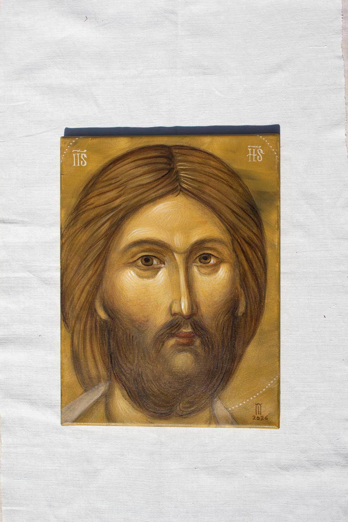 Iisus Hristos chip - icoană pictată pe pânză