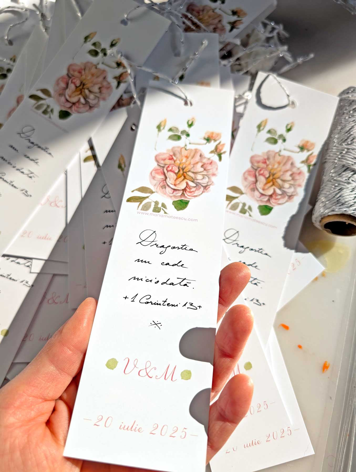 Mărturii de nuntă personalizate - semne de carte