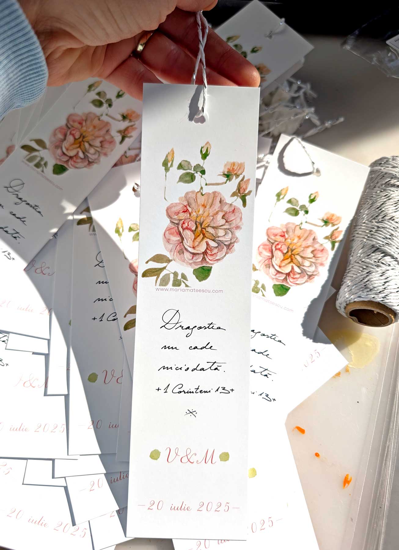 Mărturii de nuntă personalizate - semne de carte