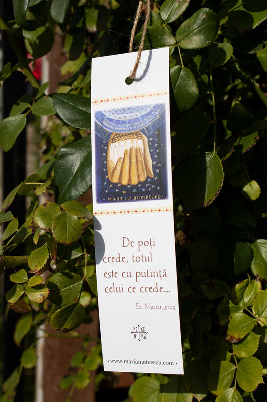 Semn de carte cu  text despre credință