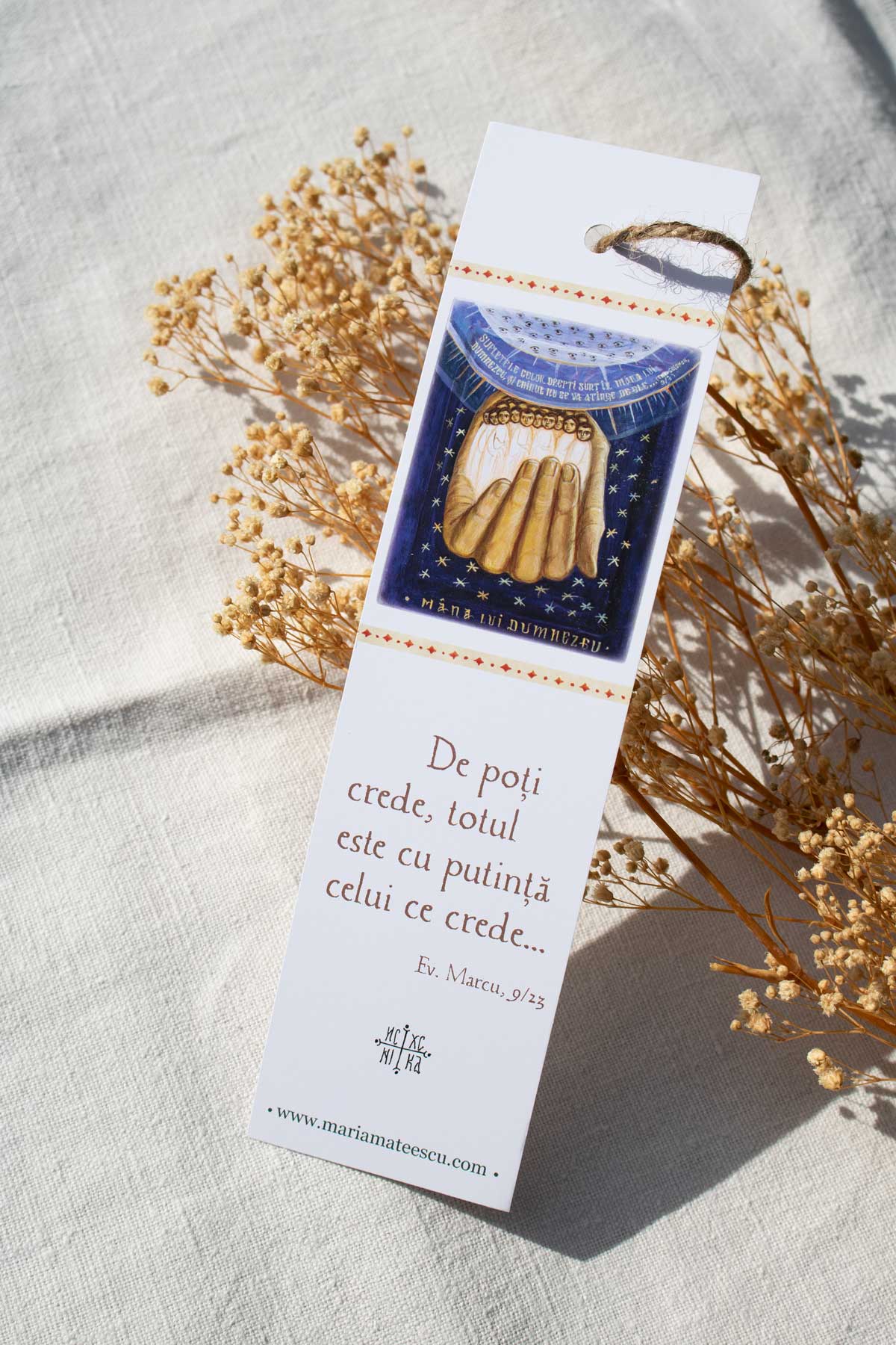 Semn de carte cu  text despre credință
