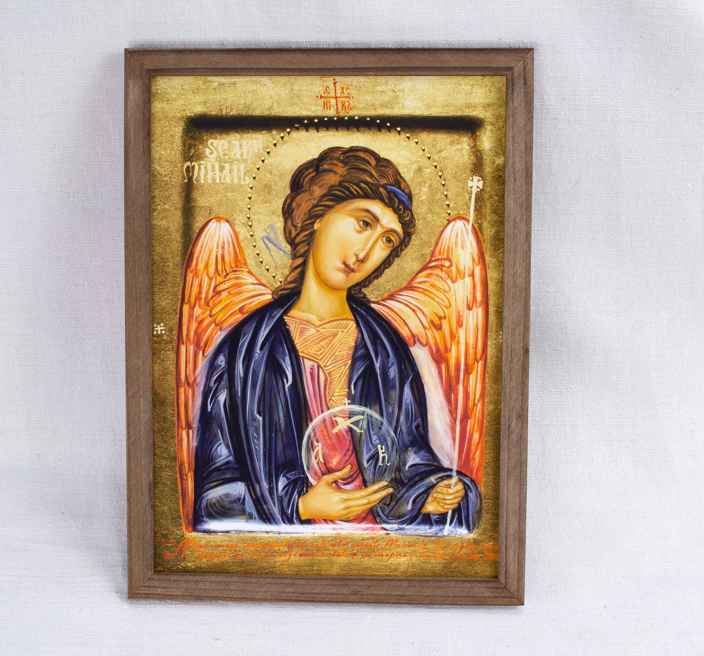 Sfântul arhanghel Mihail - icoană, imprimare de artă pe pânză fină 23/32 cm