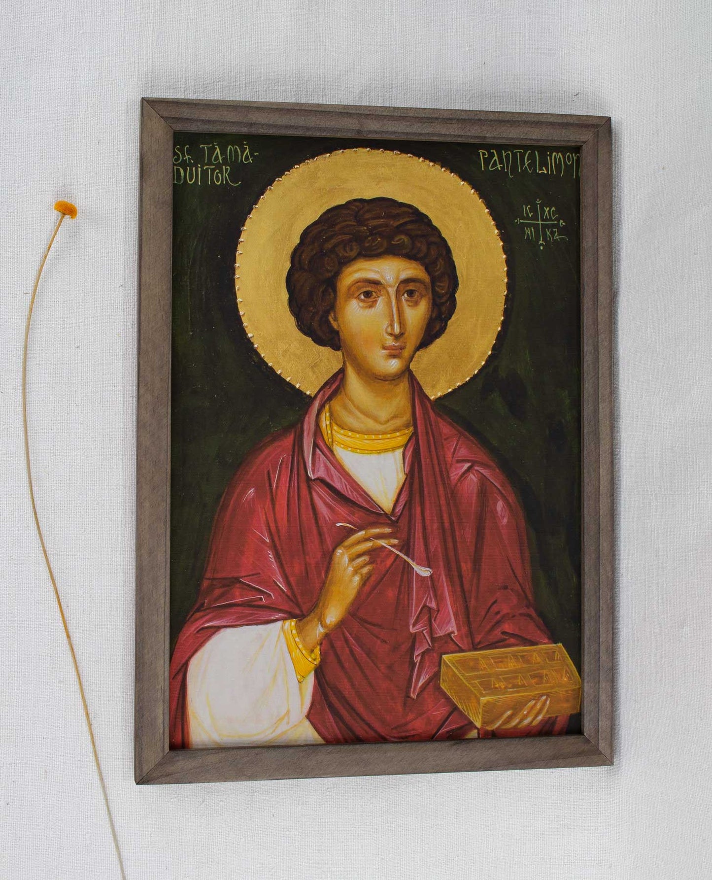 Sfântul Pantelimon vindecătorul - icoană, imprimare de artă pe pânză fină 23/32 cm
