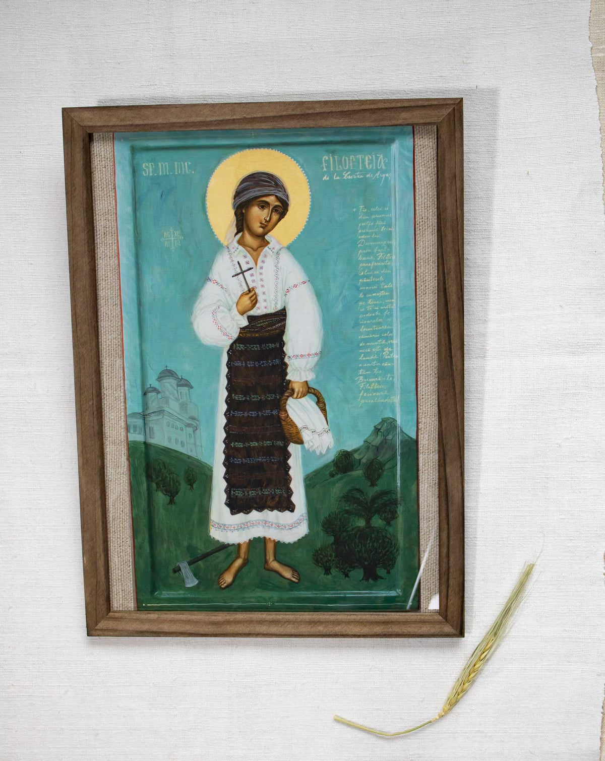 Sfânta Filofteia de la Curtea de Argeș - icoană, imprimare de artă pe pânză fină 23/32 cm
