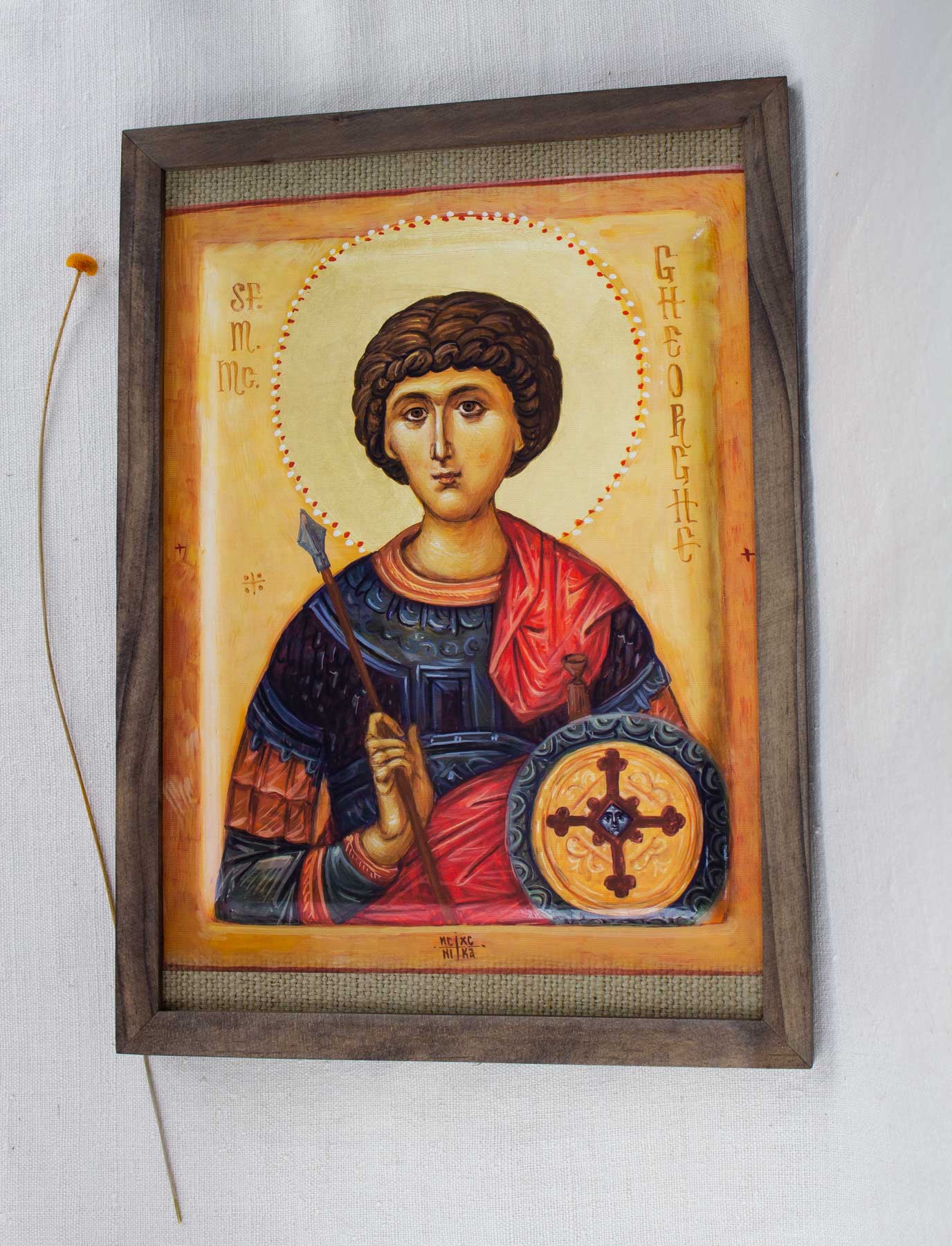 Sfântul Gheorghe - icoană, imprimare de artă pe pânză fină 23/32 cm