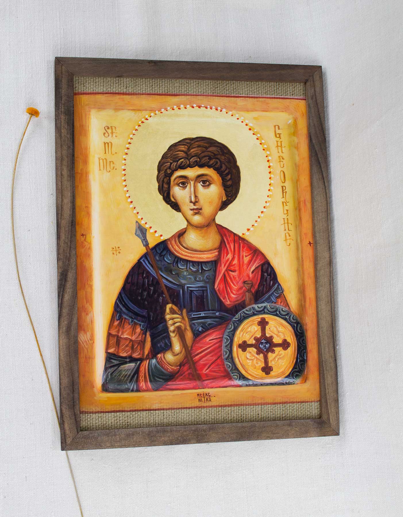 Sfântul Gheorghe - icoană, imprimare de artă pe pânză fină 23/32 cm