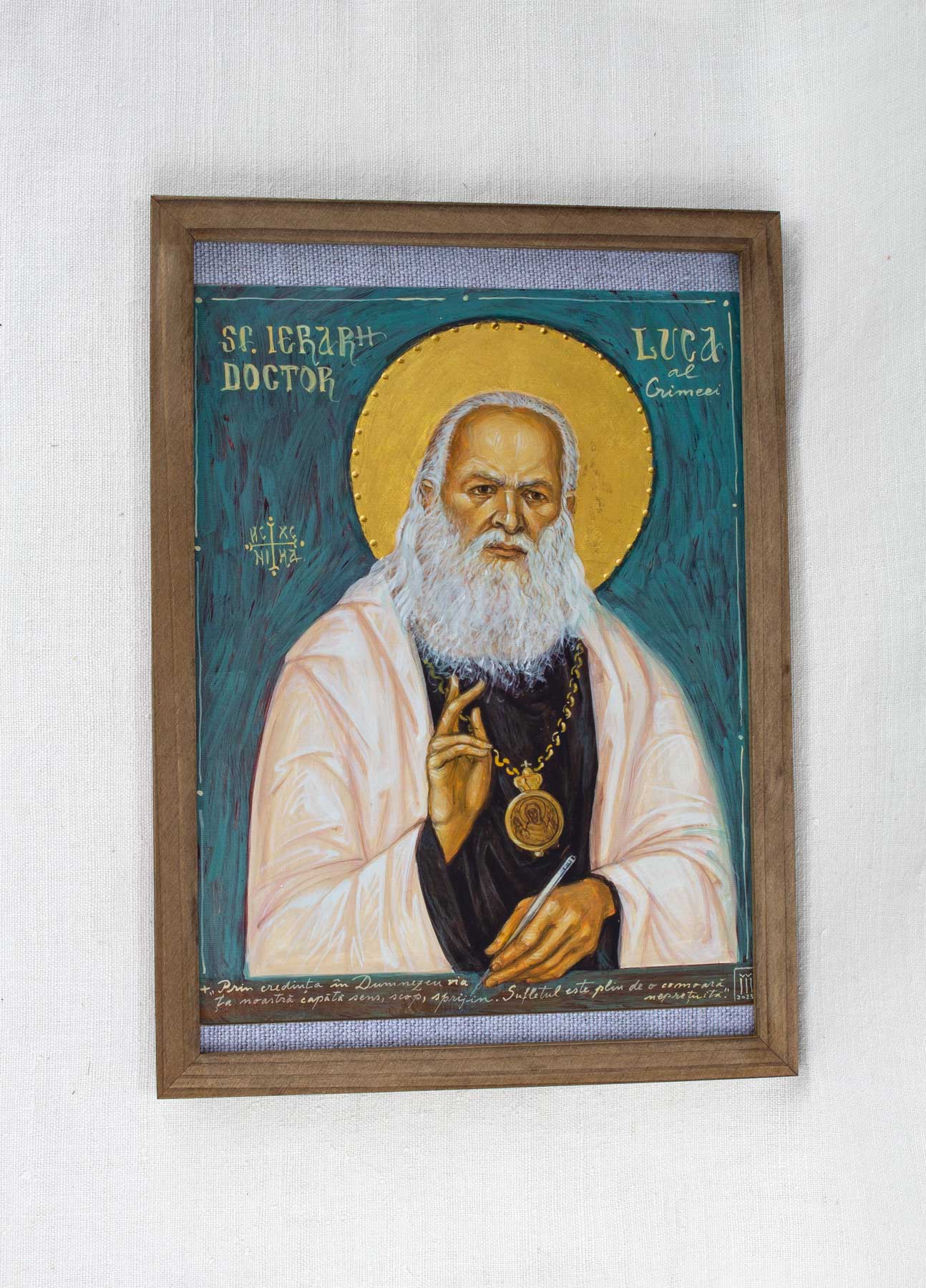 Sfântul doctor Luca al Crimeei - icoană, imprimare de artă pe pânză fină 23/32 cm