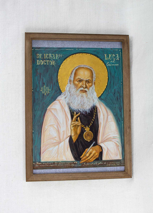 Sfântul doctor Luca al Crimeei - icoană, imprimare de artă pe pânză fină 23/32 cm