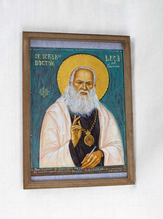 Sfântul doctor Luca al Crimeei - icoană, imprimare de artă pe pânză fină 23/32 cm