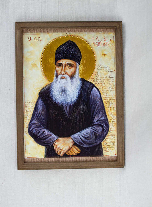 Sfântul Paisie aghioritul - icoană, imprimare de artă pe pânză fină 23/32 cm