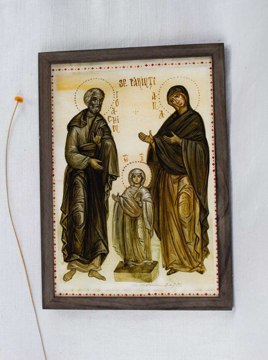 Sfinții părinți Ioachim și Ana - icoană, imprimare de artă 23/32 cm