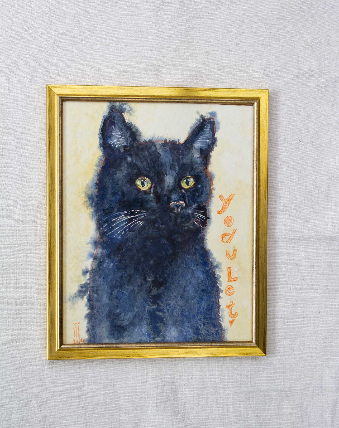 Tablou cu pisică neagră - original