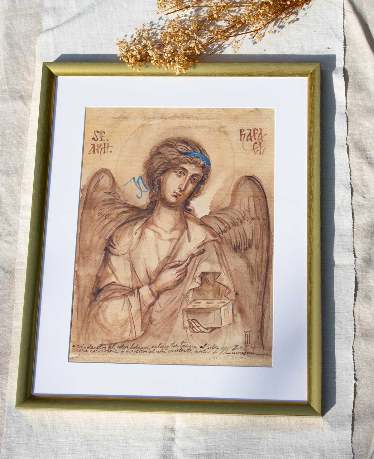 Sfântul arhanghel Rafael- icoană, imprimare de artă 43/53 cm - Dar de nuntă