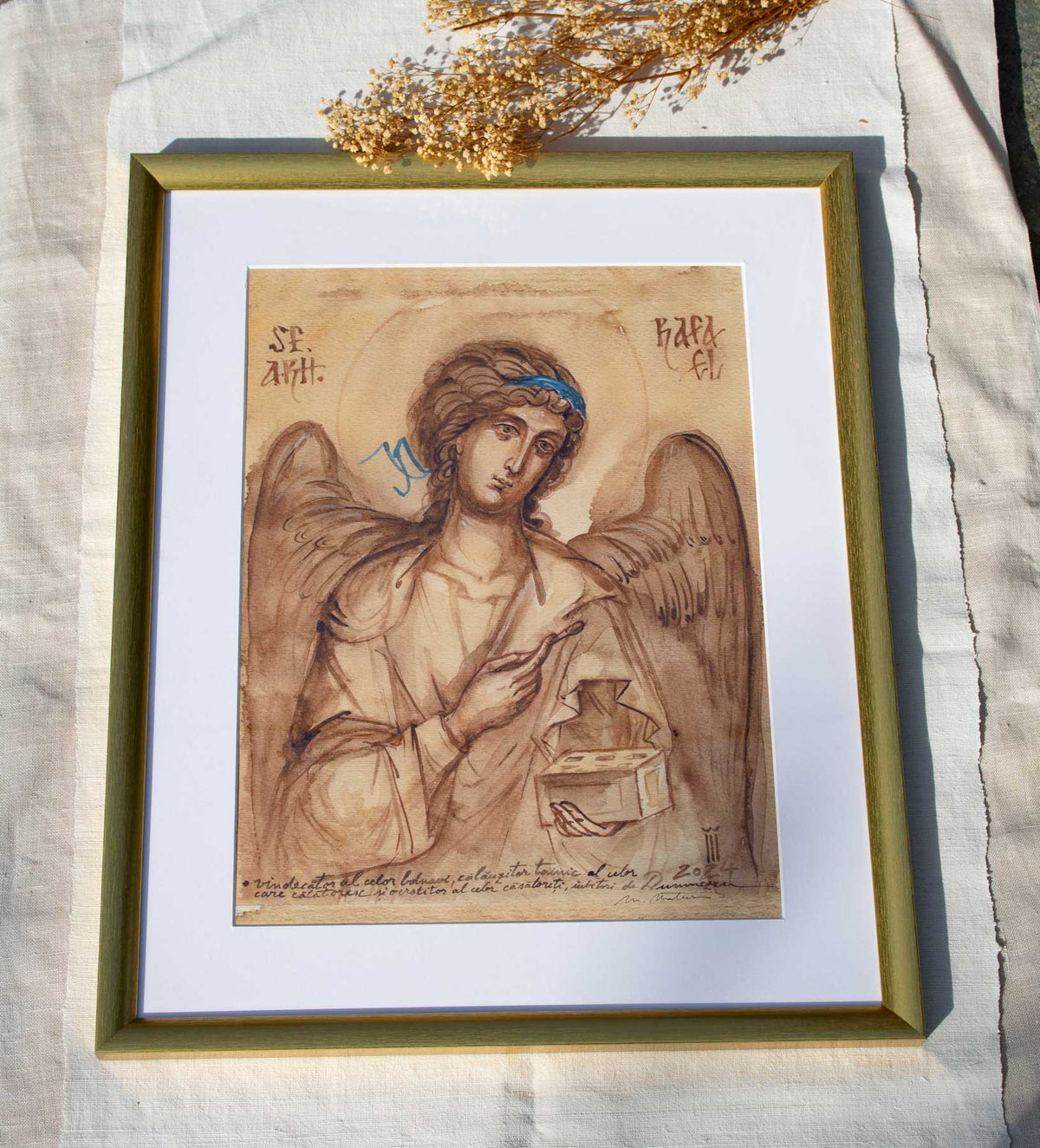 Sfântul arhanghel Rafael- icoană, imprimare de artă 43/53 cm - Dar de nuntă