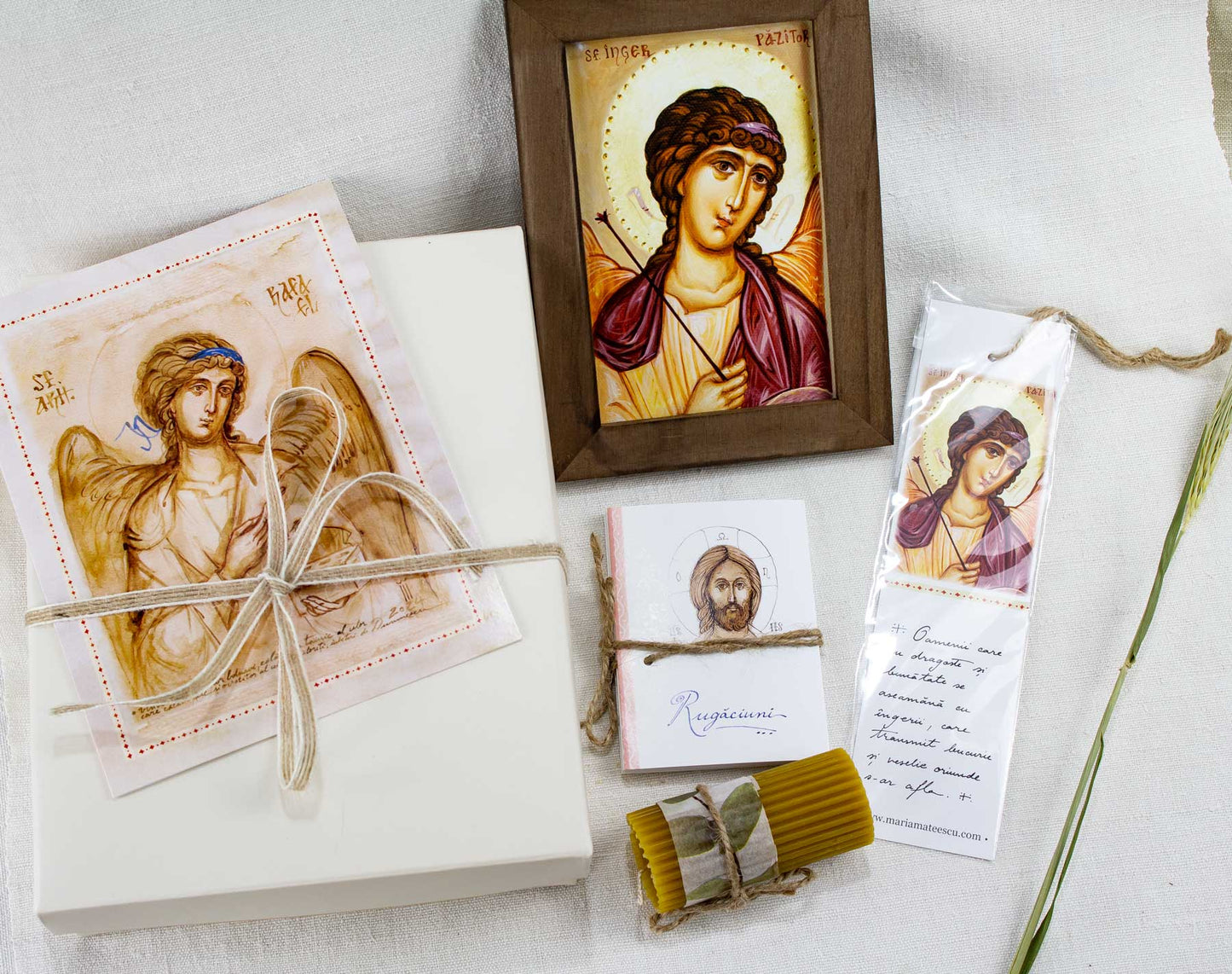 Set-cadou Botez - „Îngerul păzitor” (icoană mică), felicitare gratis